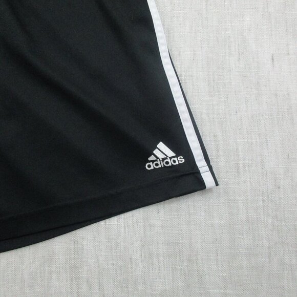 Adidas Climalite Running Shorts Mens Large Black‎ White 3-Stripes Gym Training - Picture 3 of 10